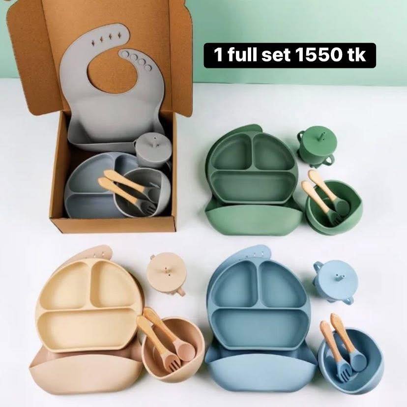 532451117_122149899614394840_6094452687990636263_n বেবি সিলিকন ফিডিং টেবলওয়্যার ফুল সেট কম্বো - Image 1