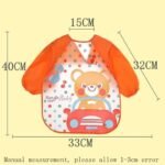 Long Sleeve Waterproof Baby Bibs Cute Cartoon Bear Baby Feeding Bibs Lace Up Design Newborn  Colour : orange/pink/blue
