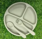 সিলিকন বেবি ফিডিং প্লেট সেট (স্পুন ও ফর্কসহ) - Image 6