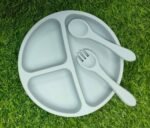 সিলিকন বেবি ফিডিং প্লেট সেট (স্পুন ও ফর্কসহ) - Image 4