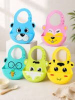 Waterproof Silicone Feeding Baby Silicon Bib for Kids 1 Ps (Color as per stock) - ছবি 4