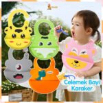Waterproof Silicone Feeding Baby Silicon Bib for Kids 1 Ps (Color as per stock) - ছবি 5
